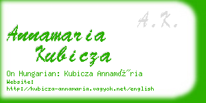 annamaria kubicza business card